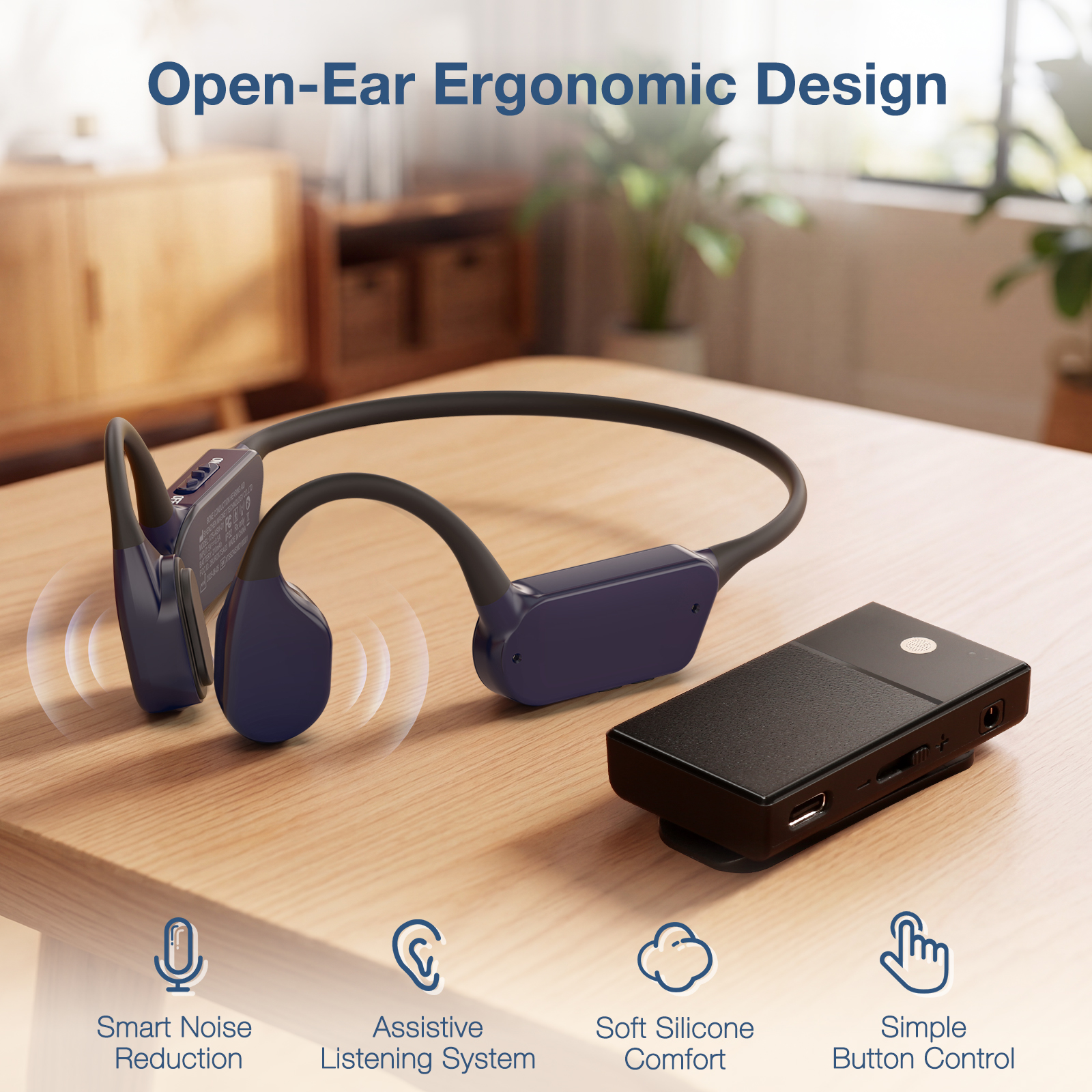BlueDeer Advanced Bone Conduction Hearing Aid with Remote Microphone