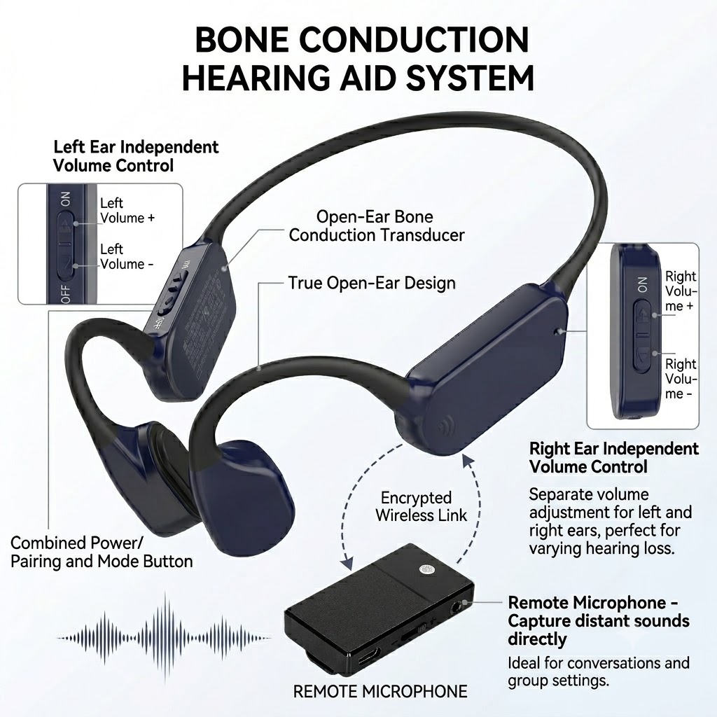 bd bone conduction hearing aid remote microphone feature