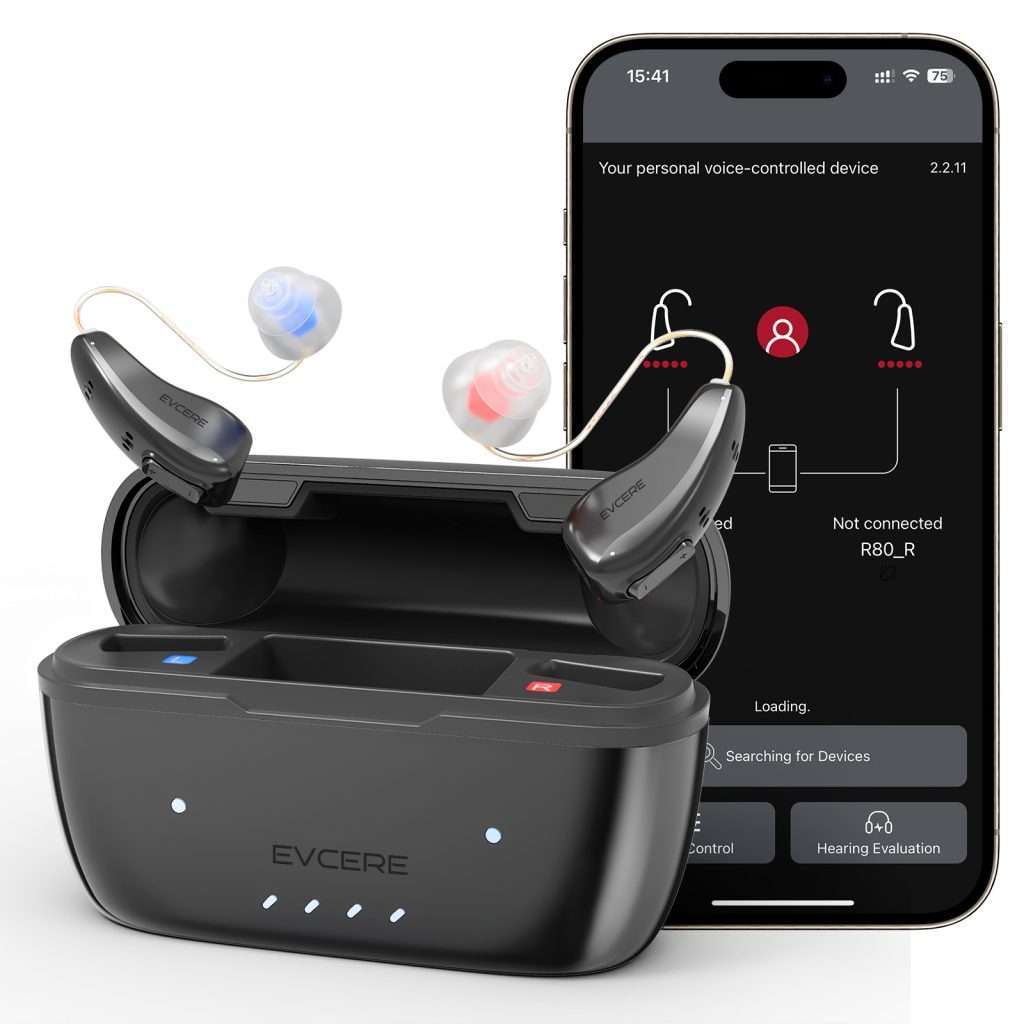 Why Background Noise Is So Hard for the Brain—And How Hearing Aids Fix It | bluedeer hearing aids EVCERE RC07-02 OTC Hearing Aids for Seniors – Bluetooth, Rechargeable & Easy Setup