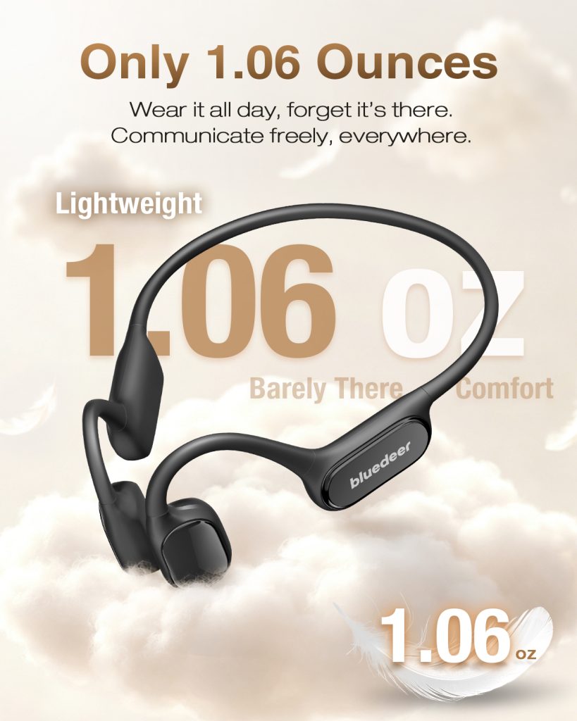Lightweight F2H PRO open-ear bone conduction hearing aid